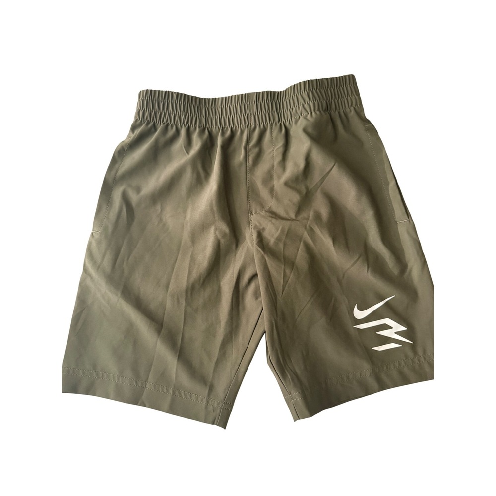 3 Brand Kids Athletic Shorts Olive Green Russell Wilson Logo 6